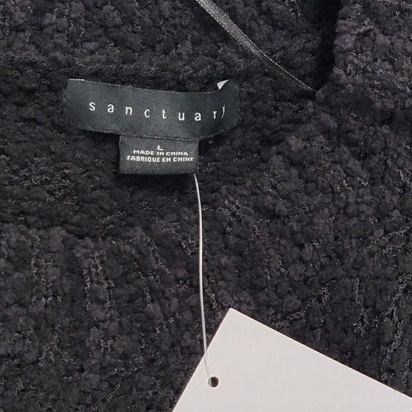 SANCTUARY Popcorn Crewneck Sweater L Black - Picture 4 of 5